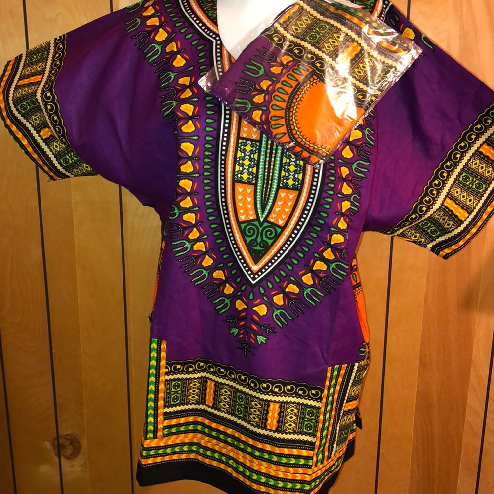 UNISEX DSHIKI TUNIC TOP WITH HEAD WRAP